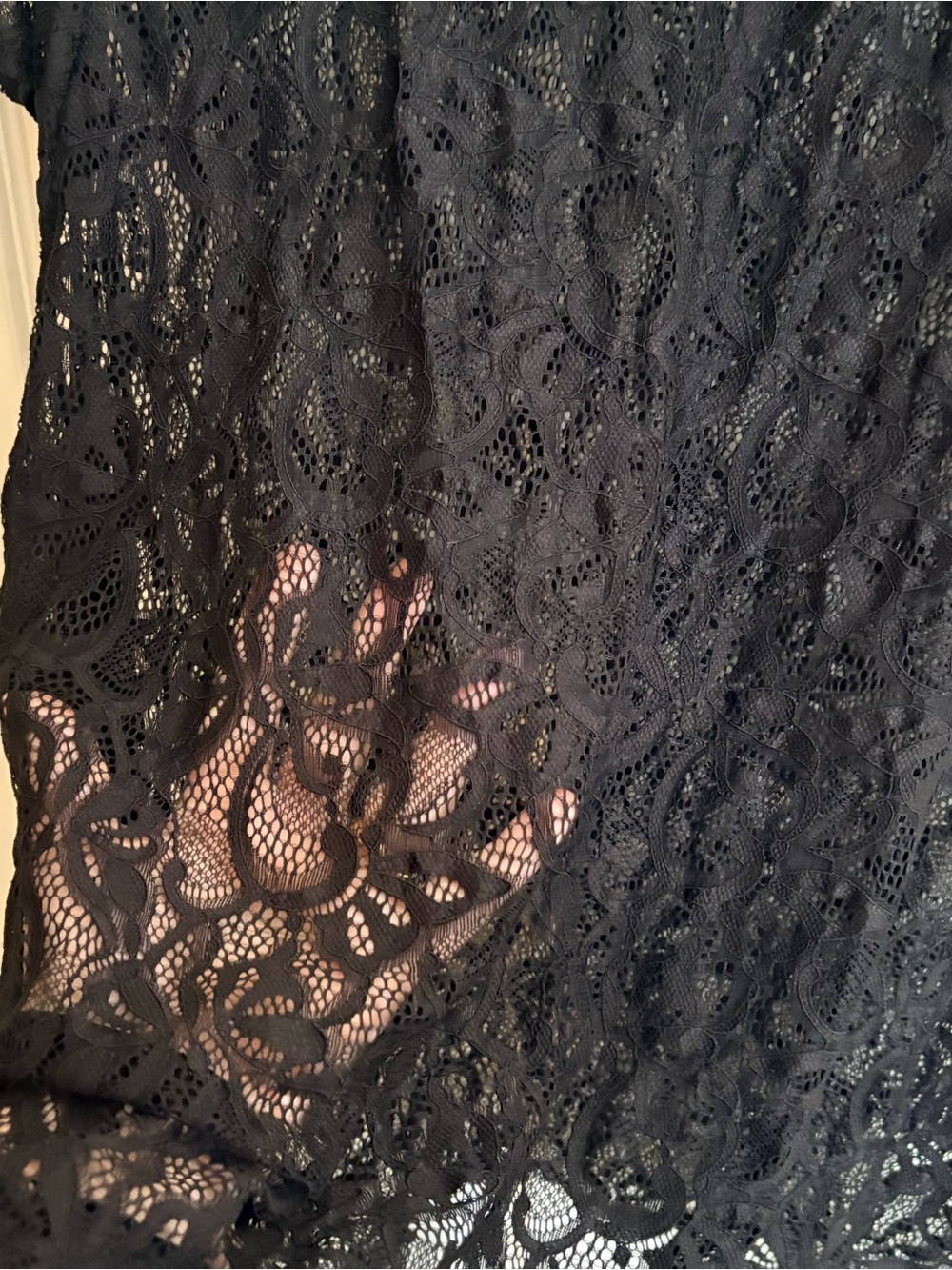 Dex Black Lace Short-Sleeve Scoop Neck Top 3X - Picture 4 of 4